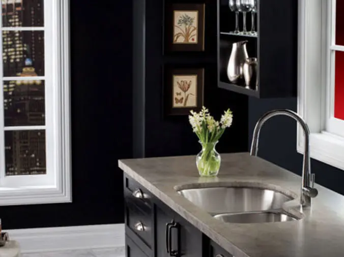 stailess sink with goosenecj faucet