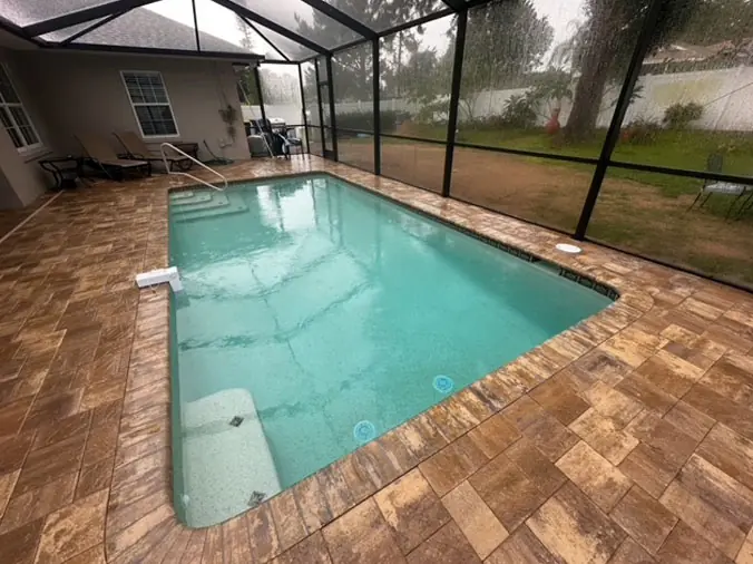 Enclosed private swimming pool